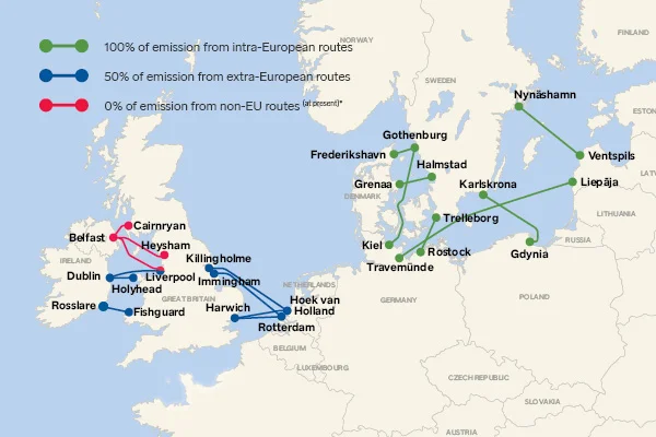 ETS route emission map