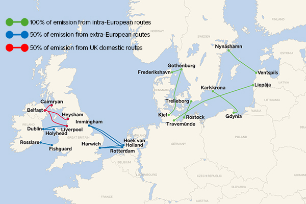 ETS route emission map